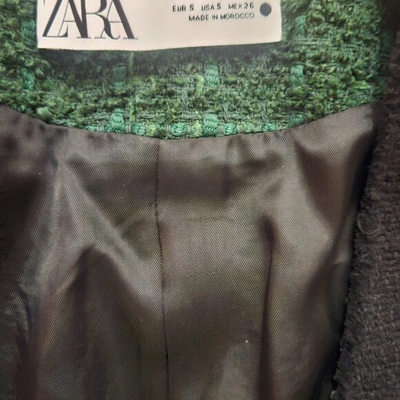 Zara Green Tweed Blazer - Picture 7 of 8